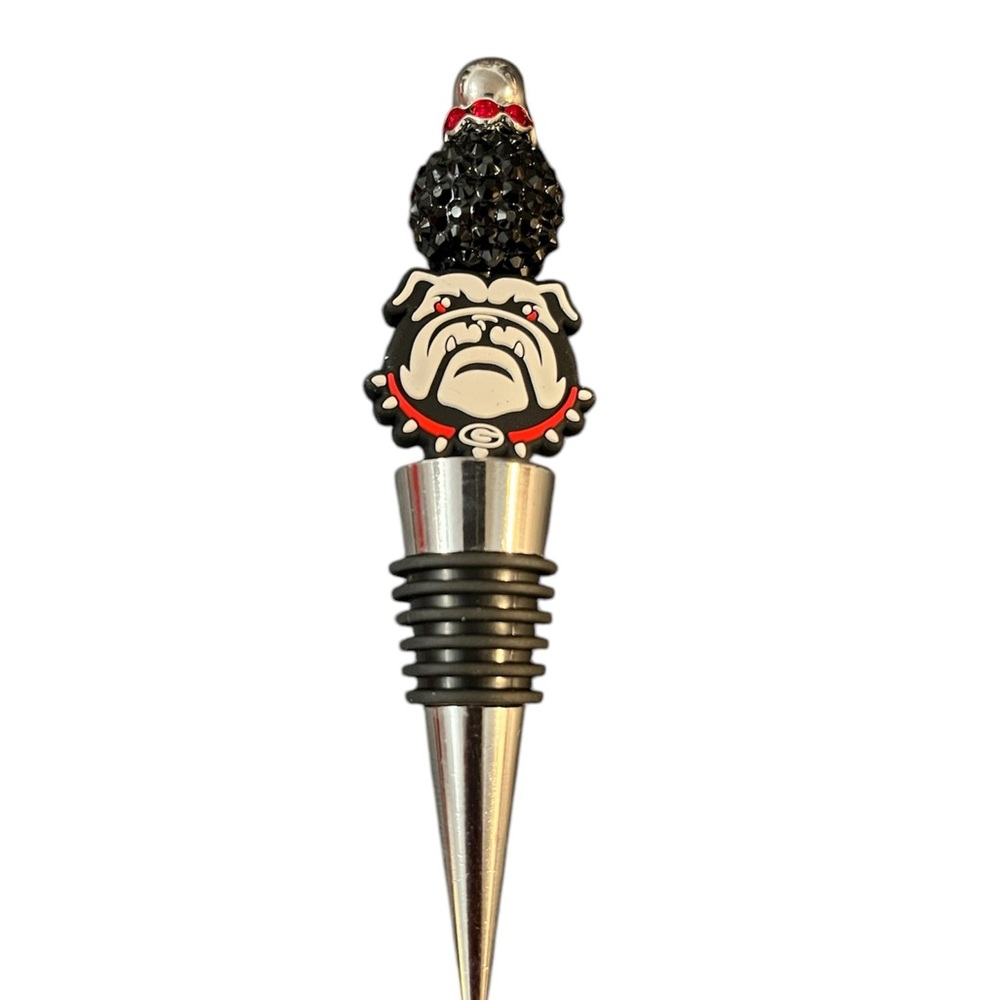 Georgia Bulldog Handmade Beaded Wine Bottle Stopper